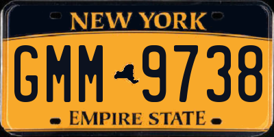 NY license plate GMM9738