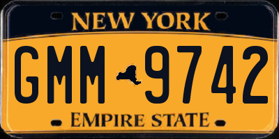 NY license plate GMM9742