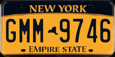 NY license plate GMM9746