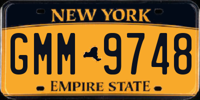 NY license plate GMM9748