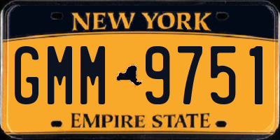 NY license plate GMM9751