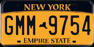 NY license plate GMM9754