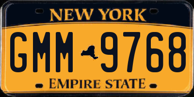 NY license plate GMM9768