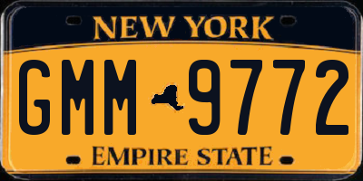 NY license plate GMM9772