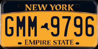 NY license plate GMM9796