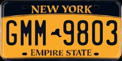 NY license plate GMM9803