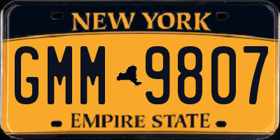 NY license plate GMM9807