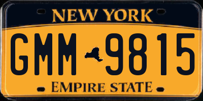 NY license plate GMM9815
