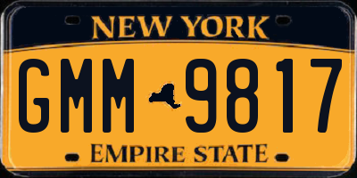 NY license plate GMM9817