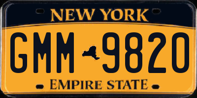 NY license plate GMM9820