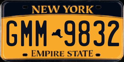NY license plate GMM9832
