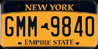 NY license plate GMM9840