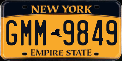 NY license plate GMM9849