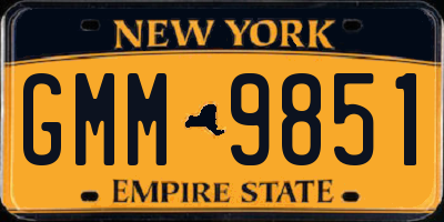 NY license plate GMM9851