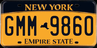 NY license plate GMM9860