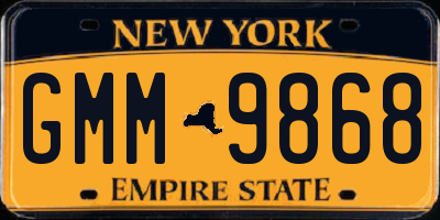 NY license plate GMM9868