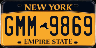 NY license plate GMM9869