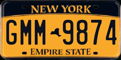 NY license plate GMM9874