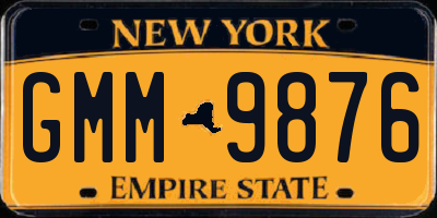NY license plate GMM9876