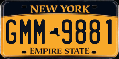 NY license plate GMM9881