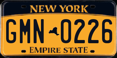 NY license plate GMN0226