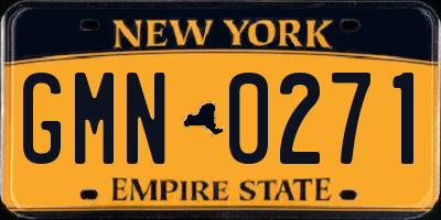NY license plate GMN0271
