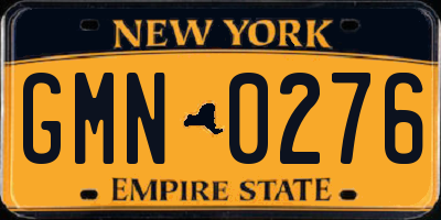 NY license plate GMN0276