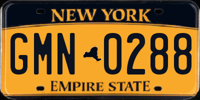 NY license plate GMN0288