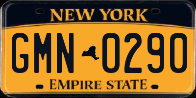 NY license plate GMN0290