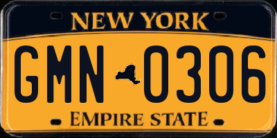 NY license plate GMN0306