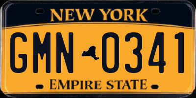 NY license plate GMN0341