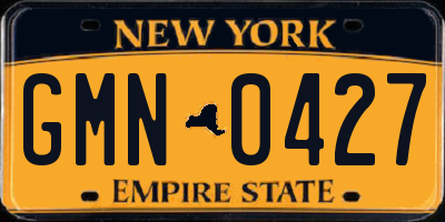 NY license plate GMN0427