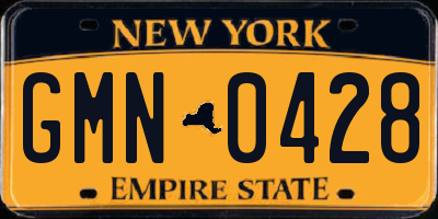 NY license plate GMN0428