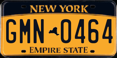NY license plate GMN0464