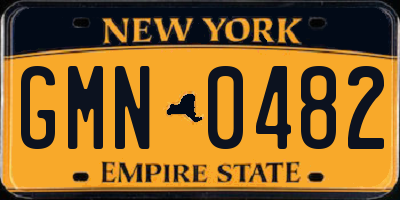 NY license plate GMN0482