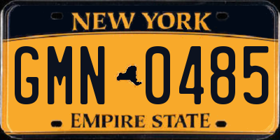 NY license plate GMN0485