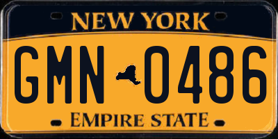 NY license plate GMN0486