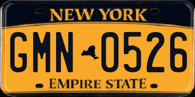 NY license plate GMN0526