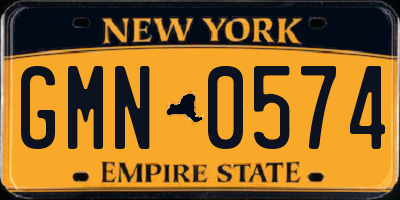 NY license plate GMN0574