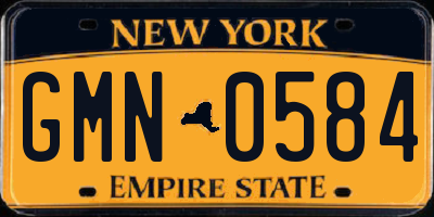 NY license plate GMN0584