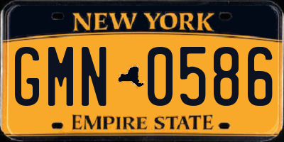 NY license plate GMN0586