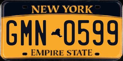 NY license plate GMN0599
