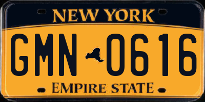 NY license plate GMN0616