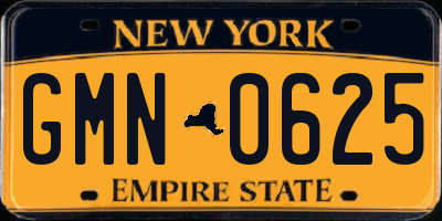 NY license plate GMN0625