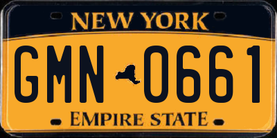 NY license plate GMN0661