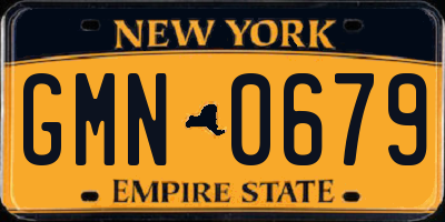 NY license plate GMN0679