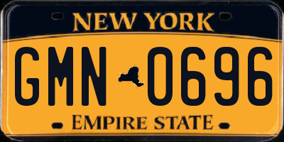 NY license plate GMN0696