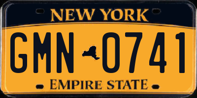 NY license plate GMN0741
