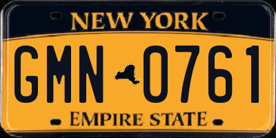 NY license plate GMN0761