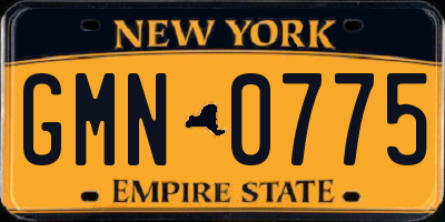 NY license plate GMN0775